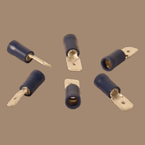 vlaksteker aansluiting voor draad 1,5 - 2,5mm2 , 6,3x0,8mm, blauw