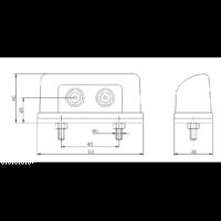 kentekenlamp LED 12/24 V 83 x 40 x 30mm P&R kabel 200mm, 2x 1,5mm² 45mm  CE, ECE-R10 / R7 / R4 wit - Afbeelding 3