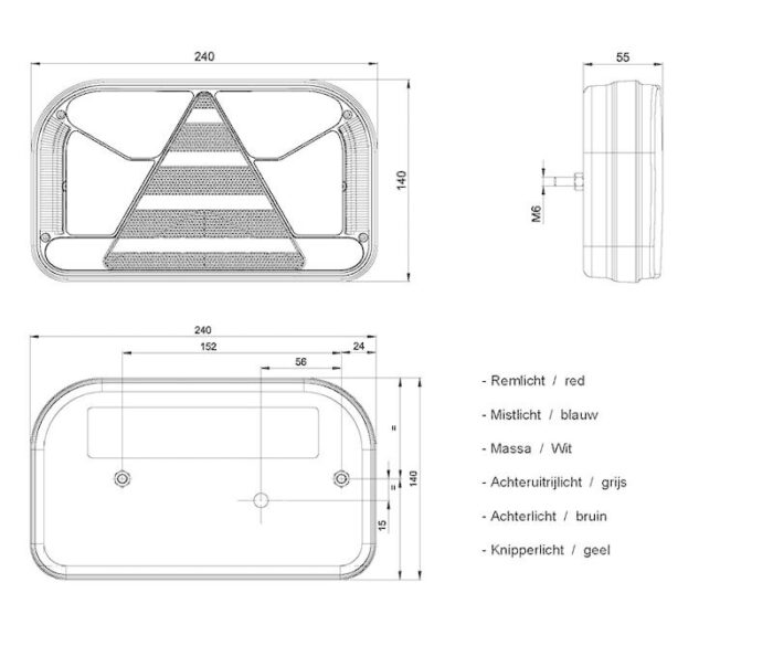 achterlicht 100cm LED rechts kabel remlicht knipperlicht kentekenlicht onderzijde mistlicht achteruitrijlamp neon-achterlicht lengte driehoek IP68 12/24 V Lavaflow - Afbeelding 3