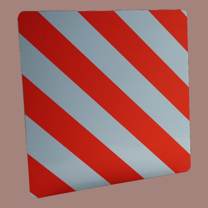 markeringsbord lange lading 500mm x 500mm oranje / wit