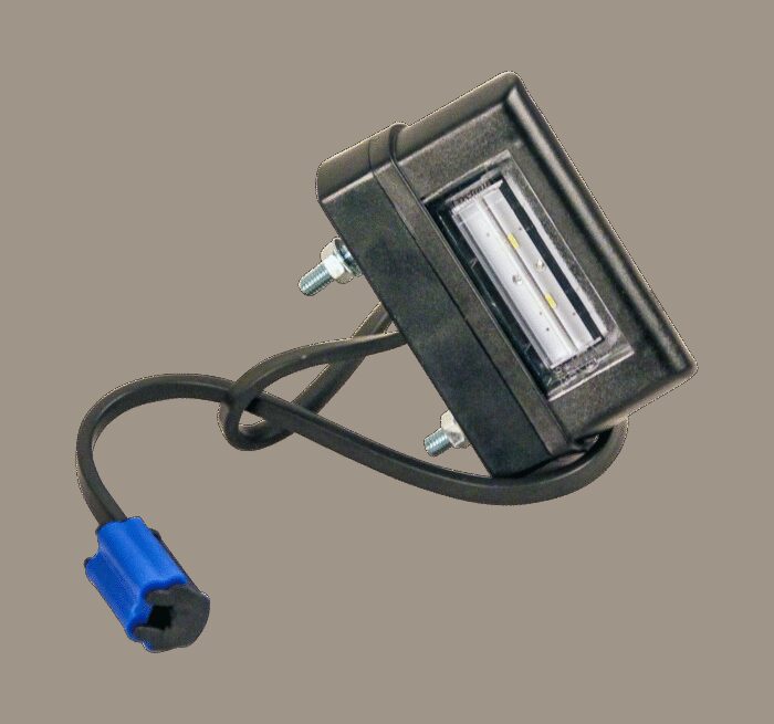 kentekenlamp LED 12/24 V 83 x 50 x 30mm DC kabel 200mm, 0,75mm² 45mm  CE, ECE-R10 / R7 / R4 wit