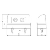 kentekenlamp LED 12/24 V 83 x 50 x 30mm DC kabel 200mm, 0,75mm² 45mm  CE, ECE-R10 / R7 / R4 wit - Afbeelding 3