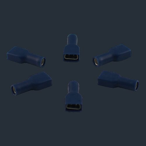 vlakstekerhuls volledig geisoleerd voor draad 1,5 - 2,5mm2 , 6,3x0,8mm, blauw