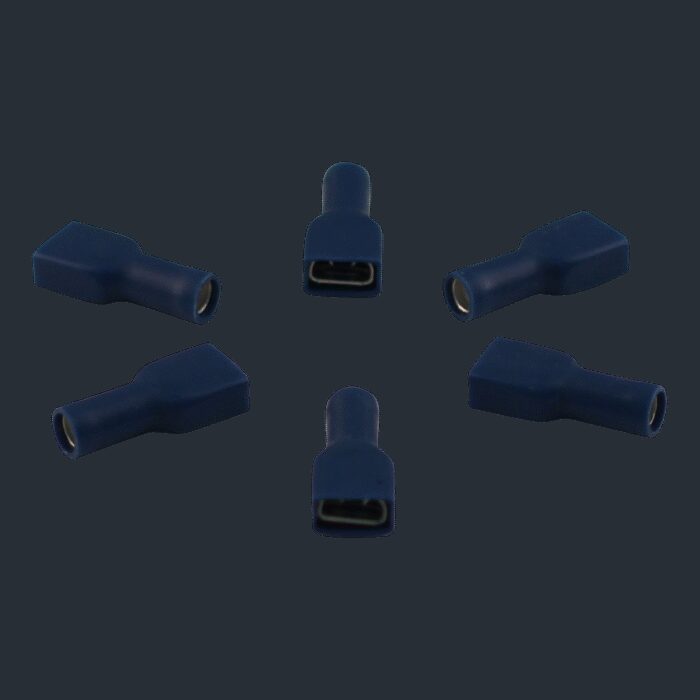 vlakstekerhuls volledig geisoleerd voor draad 1,5 - 2,5mm2 , 6,3x0,8mm, blauw