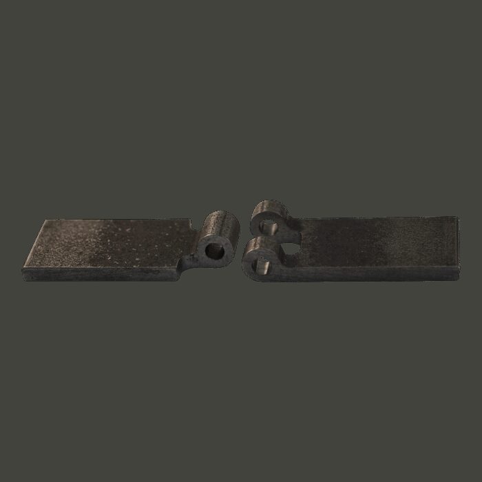 recht portierscharnier met pen met smeernippel 40 x 80mm scharnierblad blank - Afbeelding 2