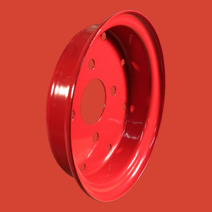 wiel 3.00D-8 ET0 60/100/4 staal, rood - Afbeelding 3