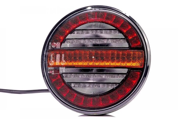achterlicht universeel 100cm kabel ø140 X 35mm opbouw remlicht dynamisch knipperlicht   achterlicht  2 x M5 - 45mm IP68 12/24 V