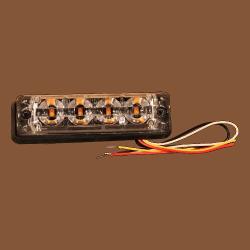 flitslicht LED oranje 12/24 V 110x29x11 mm kabelaansluiting IP67 4x3 W LED CE, ECE-R10 / R65