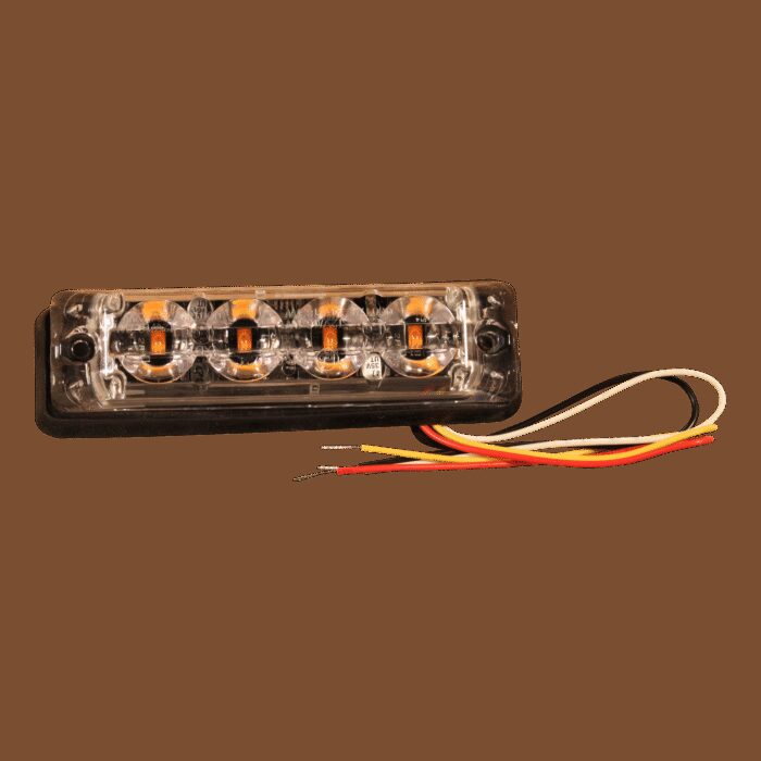 flitslicht LED oranje 12/24 V 110x29x11 mm kabelaansluiting IP67 4x3 W LED CE, ECE-R10 / R65