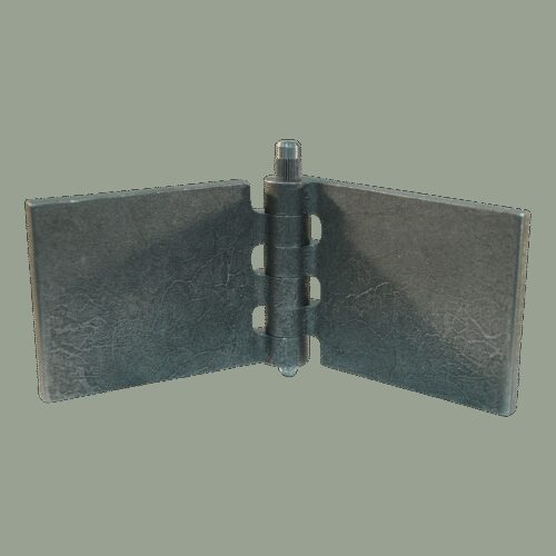 recht portierscharnier met pen met smeernippel 60 x 80mm scharnierblad blank