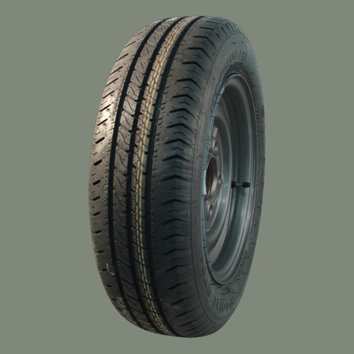 luchtband + wiel 185/70 R13 R701 M+S + 6Jx13H2 ET30 67/112/5 86 N staal zwart