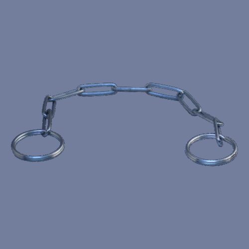 veiligheidsketting 245mm verzinkt met 2 O-ringen