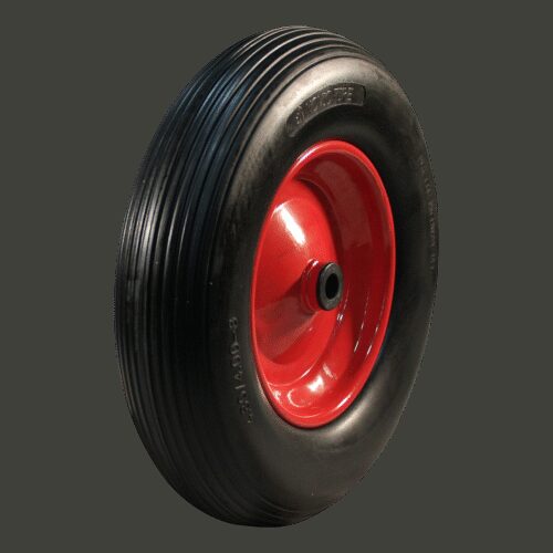 PU band + wiel 4.00x8 lijn + 2.50Ax8 rollager Ø25 NL75 staal rood