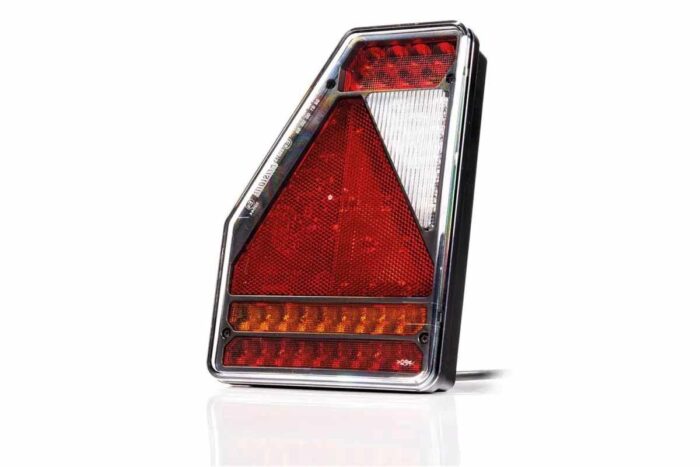 achterlicht LED links 6 pin Fristom (niet Aspoeck compatible) 146 x 210,6 x 49mm opbouw remlicht knipperlicht mistlicht achteruitrijlamp achterlicht lengte driehoek 150mm 12 V CE, ECE-R10 / R7 / R6 / R38 / R23 / R3