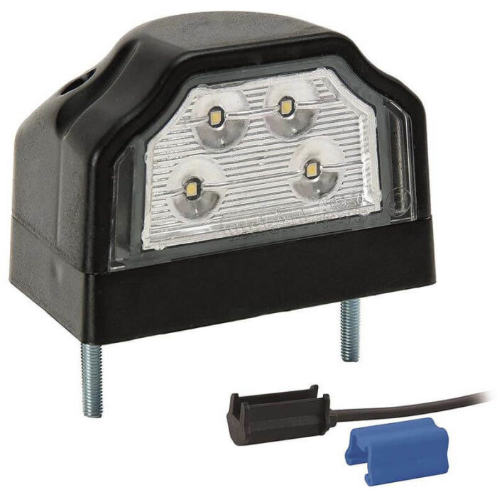 kentekenlamp LED 12/24 V 96 x 66 x 64mm DC kabel 200mm, 0,75mm² 72mm  CE, ECE-R10 / R7 / R4 wit