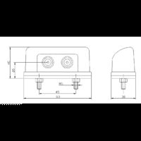 kentekenlamp 83 x 40 x 30mm 45mm rood/wit Rood/wit  kabel 500mm  12/24 V CE, ECE-R10 / R7 / R4 - Afbeelding 2