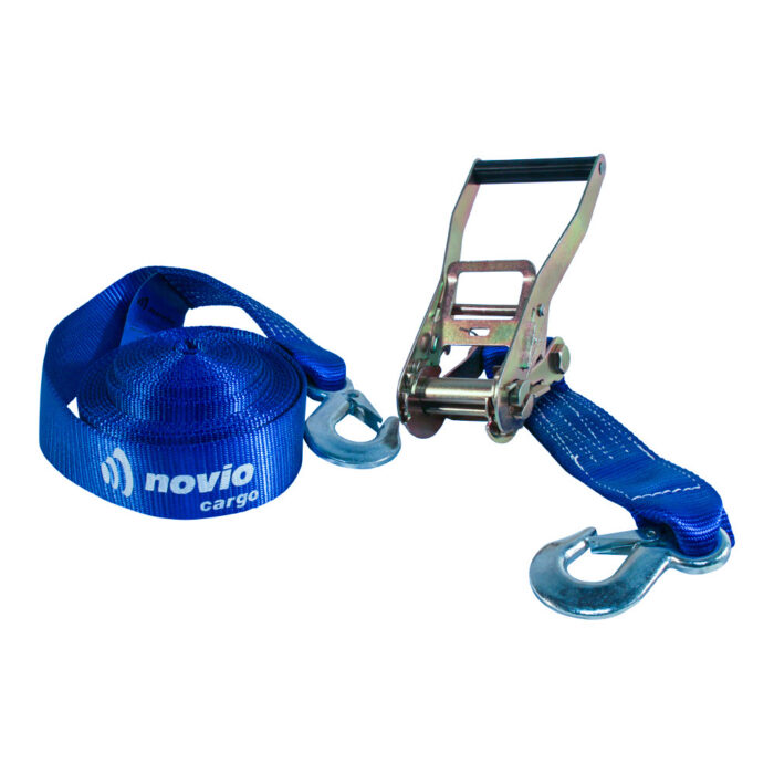spanband, 2-delig , met ratel en gaffelklephaken blauw 50mm 7000mm Novio cargo