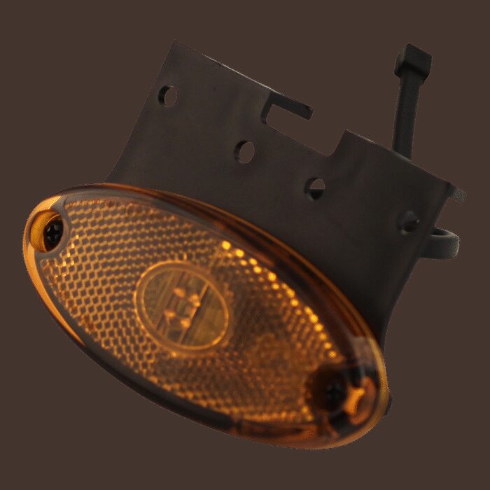 zijmarkeringslamp Aspöck Flatpoint II led Orange Inclusief montagesteun "C" 90° DC kabel 500mm