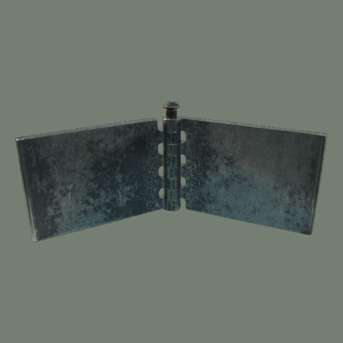 recht portierscharnier met rvs pen 80 x 120mm scharnierblad blank