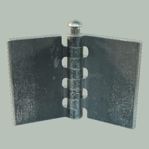 recht portierscharnier met rvs pen 80 x 60mm scharnierblad blank