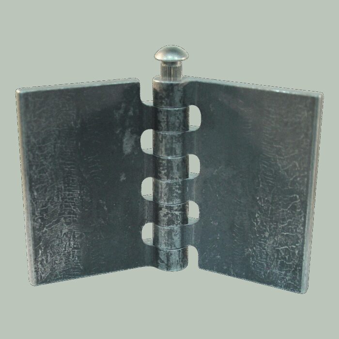 recht portierscharnier met rvs pen 80 x 60mm scharnierblad blank