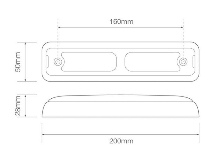 achterlicht links of rechts (universeel) 40cm kabel 200 x 50 x 28mm opbouw remlicht knipperlicht   Achteruitrijlicht achterlicht  160mm IP67 12/24 V CE, ECE-R10 / R7 / R6 / R23 - Afbeelding 3