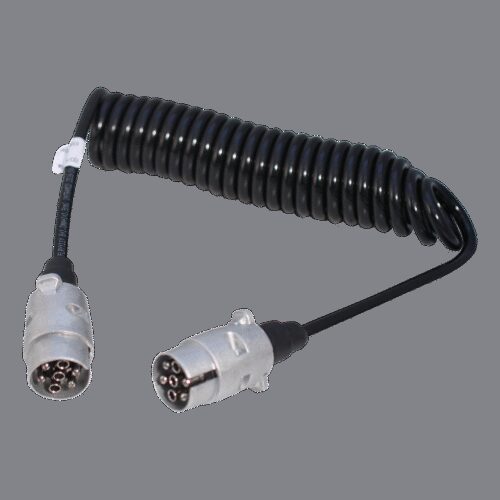spiraalkabel 7-polig 3,5m, aluminium stekkers