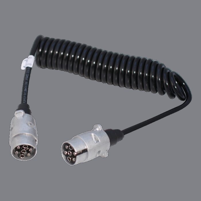 spiraalkabel 7-polig 3,5m, aluminium stekkers