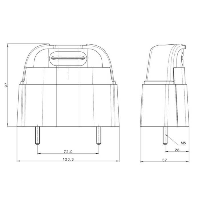 kentekenlamp LED 12/24v 120,3 x 57 x 97mm 50cm kabel 72mm  CE, ECE-R10 / R4 - Afbeelding 2