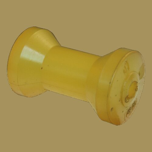 kielrol PU geel Ø73mm 128mm Ø16,5
