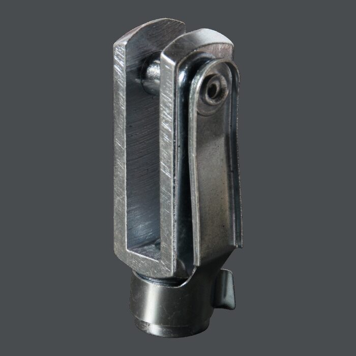 gaffel met borgclip M8x32 inb. 48 verzinkt gemonteerd