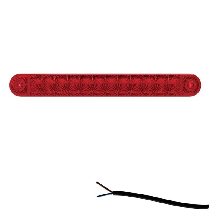 3e remlicht opschroefbaar 0.5m kabel, 2 x 1mm² open eind 225x28x13mm 12-24V DC