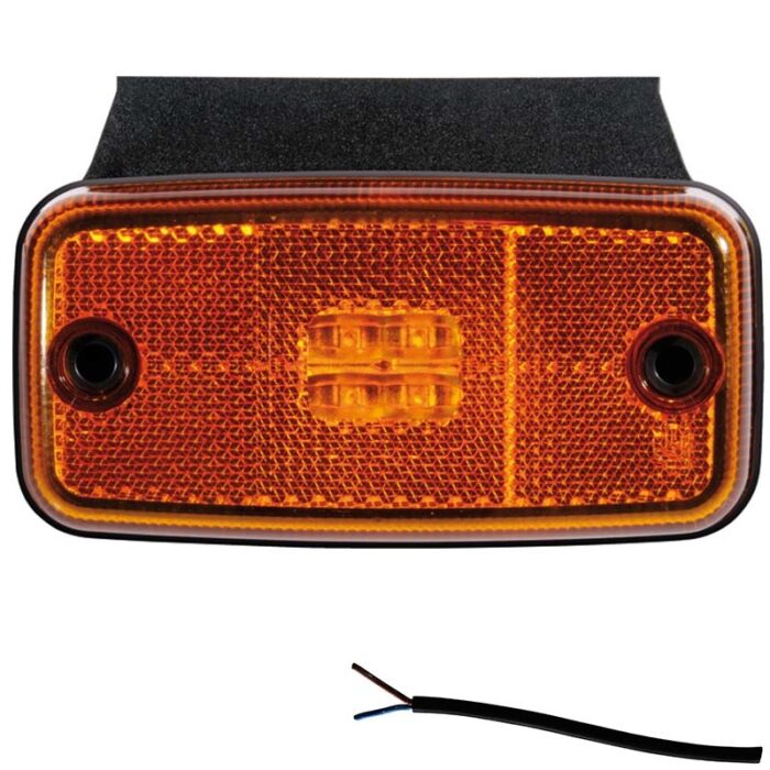 zijmarkeringslamp kabel 500mm 110 x 75 x 35mm 15 / 30 / 45mm  12/24v oranje oranje CE, ECE-R10 / R7 / R3