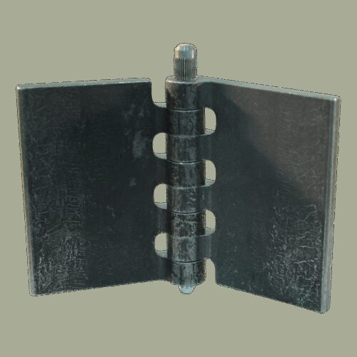 recht portierscharnier met pen met smeernippel 80 x 60mm scharnierblad blank