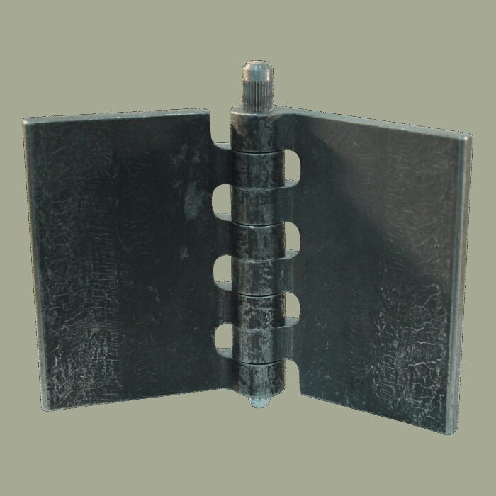 recht portierscharnier met pen met smeernippel 80 x 60mm scharnierblad blank
