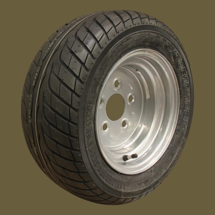 luchtband + wiel 205/50 B10 Trelleborg 3000 trailer + 6.00Ix10H2 ET-4 66,5/112/5 103 M staal grijs