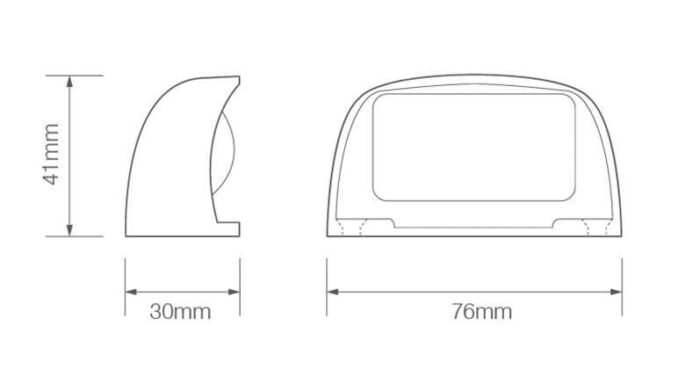 kentekenlamp LED 12/24 V 76 x 41 x 31mm 200mm  IP67 CE, ECE-R10 / R4 wit - Afbeelding 2