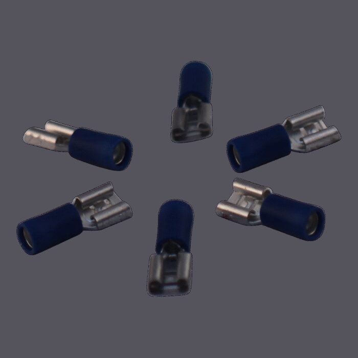 vlakstekerhuls voor draad 1,5 - 2,5mm2 , 6,3x0,8mm, blauw