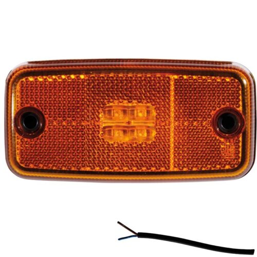 zijmarkeringslamp kabel 500mm 110 x 54 x 16mm 84mm  12/24v oranje oranje CE, ECE-R10 / R7 / R3
