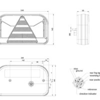 achterlicht LED rechts 5 PIN's bajonet remlicht knipperlicht   achteruitrijlamp neon-achterlicht lengte driehoek IP68 12/24 V Lavaflow - Afbeelding 2