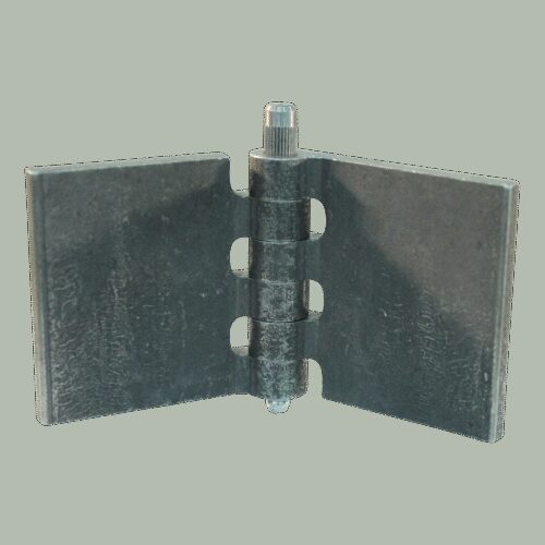 recht portierscharnier met pen met smeernippel 60 x 60mm scharnierblad blank