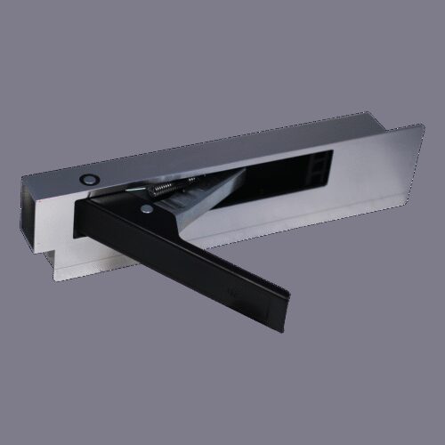 zijbordsluiting , aluminium met stalen handgreep (zwart) 400mm links
