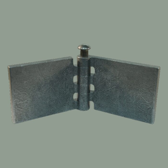 recht portierscharnier met stalen pen 60 x 80mm scharnierblad blank