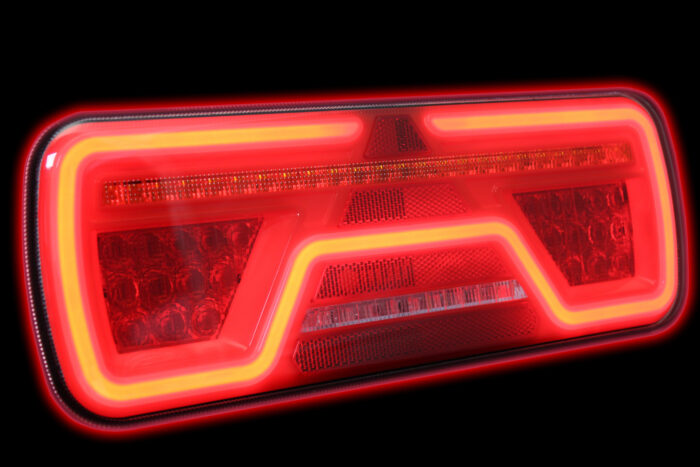 achterlicht LED rechts 7 PIN's AMP connector remlicht dynamisch knipperlicht  mistlamp achteruitrijlamp neon-achterlicht lengte driehoek IP67 12/24 V Lavaflow - Afbeelding 4