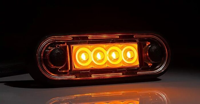 LED zijmarkeringslamp oranje, 150mm open eind 12-24V - Afbeelding 2