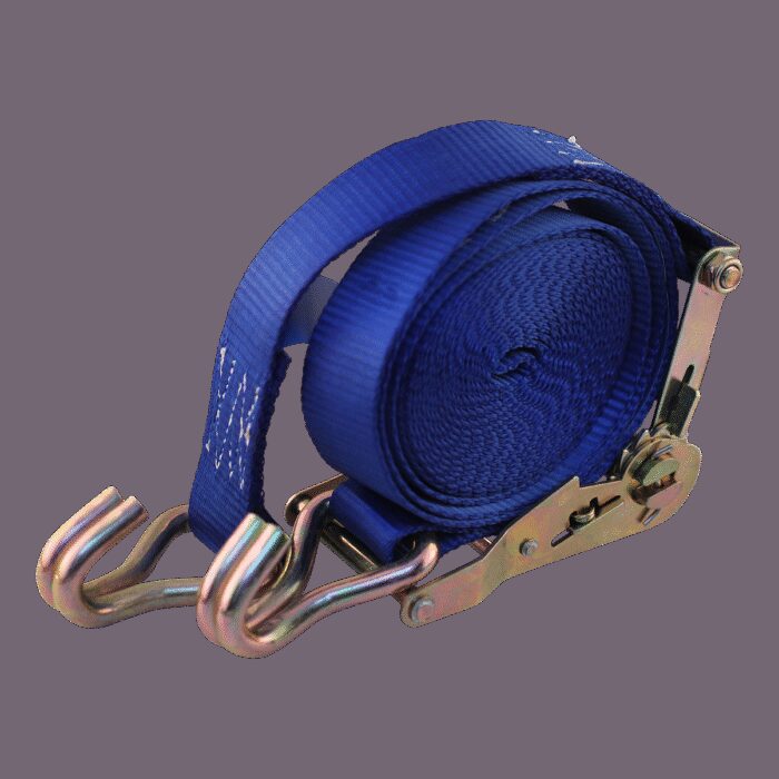 spanband, 2-delig , met ratel en dubbele punthaken blauw 35mm 5000mm Novio cargo