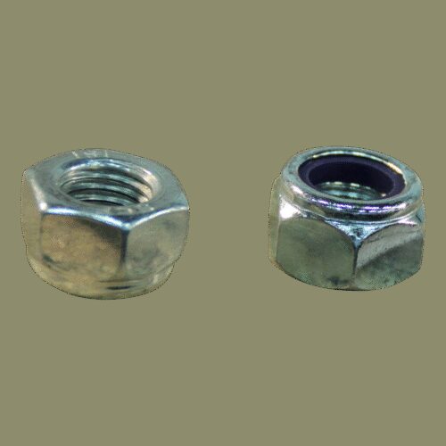 zeskantmoer, zelfborgend met nylon ring M5x0,8 elvz.