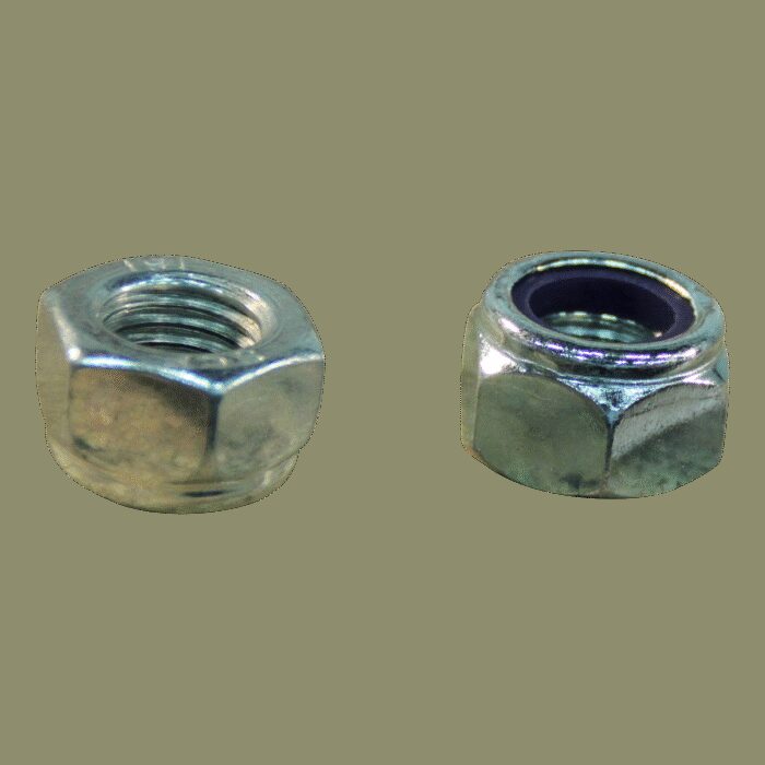 zeskantmoer, zelfborgend met nylon ring M5x0,8 elvz.
