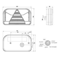 achterlicht LED links 7 PIN's AMP connector remlicht knipperlicht kentekenlicht onderzijde mistlicht achteruitrijlamp neon-achterlicht lengte driehoek IP68 12/24 V Lavaflow - Afbeelding 4