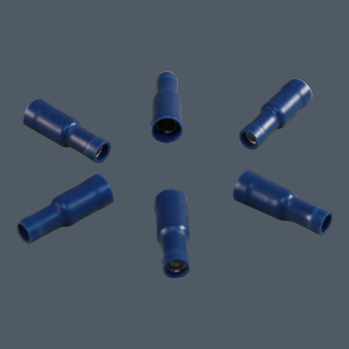 rondstekerhuls voor draad 1,5 - 2,5mm2 , Ø5 , blauw